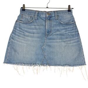 Madewell Denim Raw Hem A-Line Denim Skirt